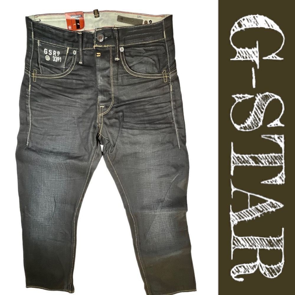 NWT Men’s G-STAR 3301 RAW worn in DENIM Structor Straight 28X32 Dark Blue